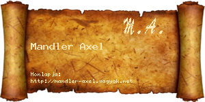 Mandler Axel névjegykártya